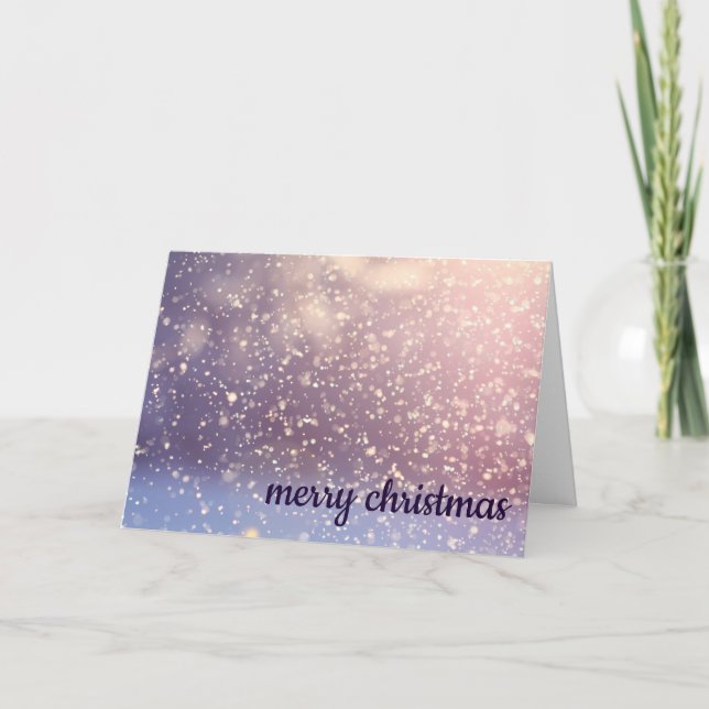 Cartão De Festividades Desejo Feliz Natal às Noites de Natal (Frente)