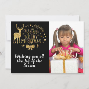 Cartão De Festividades Desejo-Lhe Um Feliz Natal/Cartão com fotos De Dois