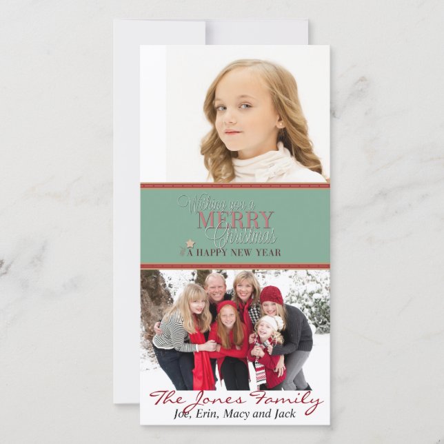 Cartão De Festividades Desejo-lhe um Feliz Natal e Feliz ano novo (Frente)