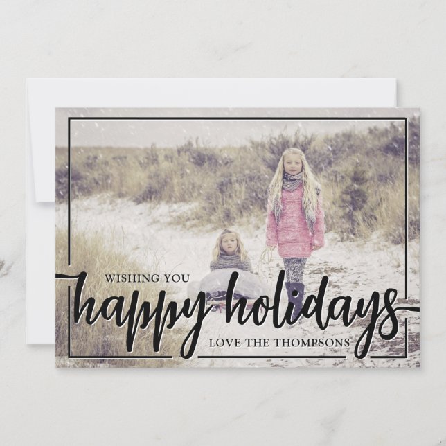 Cartão De Festividades Desejo-lhe uma foto de feriados felizes (Frente)