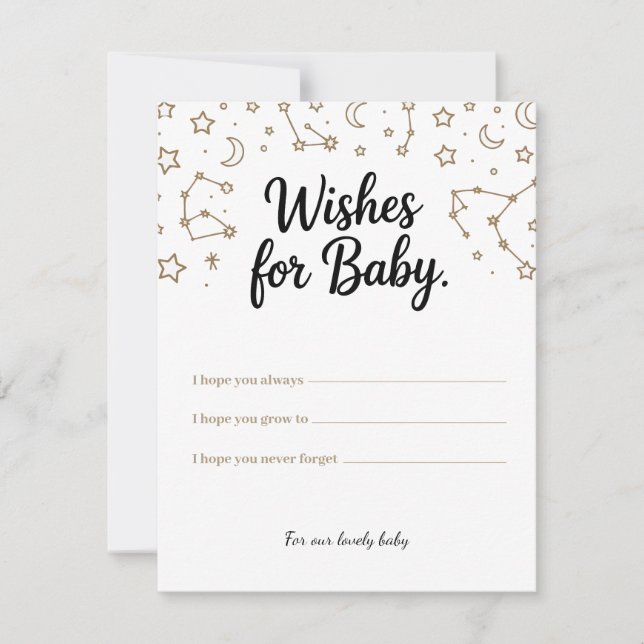 Cartão De Festividades Desejos Celestiais para Bebê - Desejos personaliza (Frente)