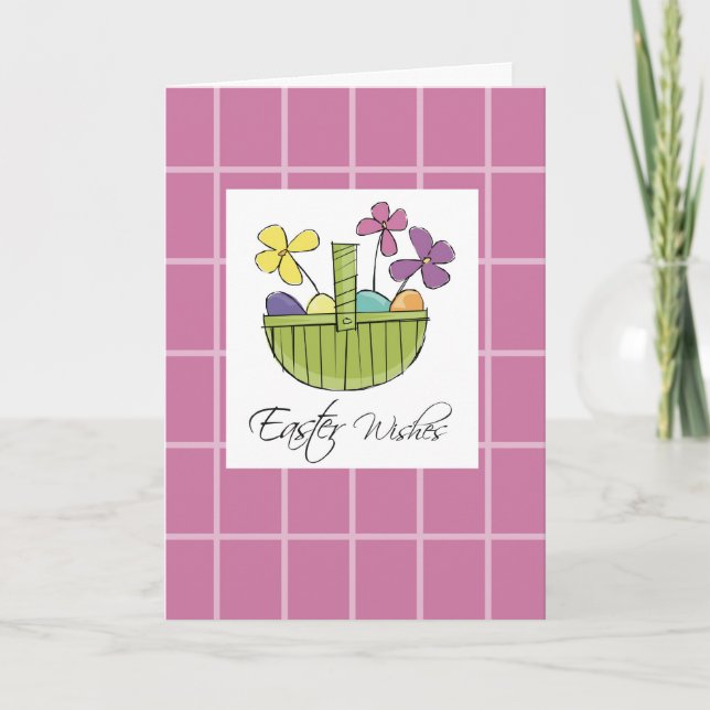 Cartão De Festividades Desejos da cesta de páscoa (Frente)
