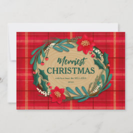 Cartão De Festividades Desejos de Fatia de Madeira