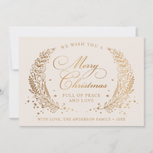 Cartão De Festividades Desejos de Feliz Natal para uma Família Festiva