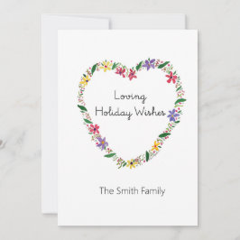 Cartão De Festividades Desejos de Férias Afetuosos com Personalização