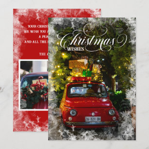 Cartão De Festividades Desejos de Natal com efeito de neve sobreposto em 