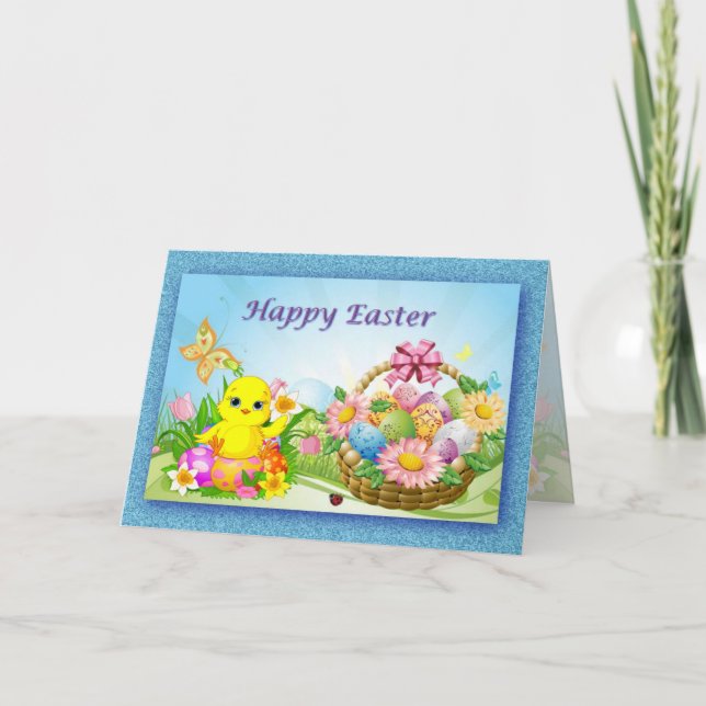 Cartão De Festividades Desejos de páscoa (Frente)
