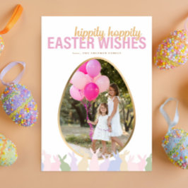 Cartão De Festividades Desejos de Páscoa Hippity Hoppity Personalizados c