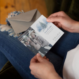 Cartão De Festividades Desejos Mais Quentes Árvore de Sempre-verde Cobert