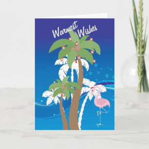 Cartão De Festividades Desejos mais quentes Palm Trees Praia Feriado de N