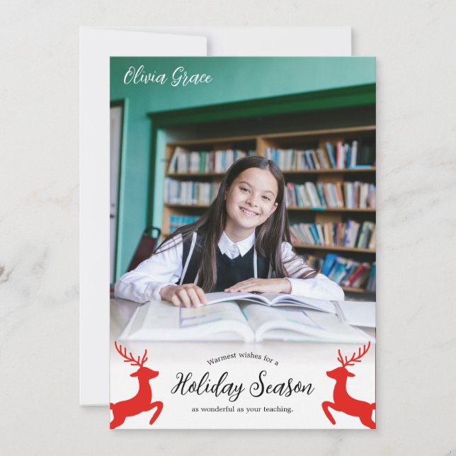 Cartão De Festividades Desejos Mais Quentes Para O Professor Do Estudante (Frente)