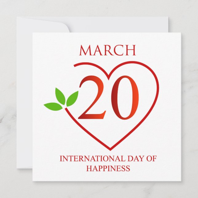 Cartão De Festividades Desejos Personalizados Dia Internacional da Felici (Frente)