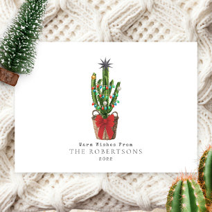 Cartão De Festividades Desejos Quentes Cactus Natal