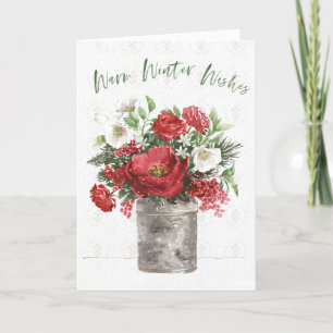 Cartão De Festividades Desejos Quentes de Inverno
