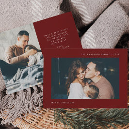 Cartão De Festividades Desejos Simples | Minimalista Duas Fotos