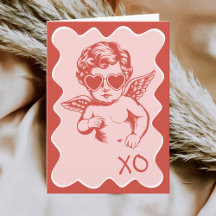 Desenhado à Mão Divertido Romântico Cupido XO Dia 