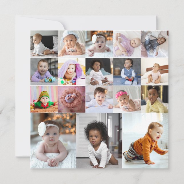 Cartão De Festividades Desenhe Seu Próprio Colagem de 18 Fotos (Frente)