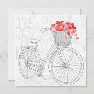 Cartão De Festividades Desenho de bicicleta vermelha em arte linear na ru