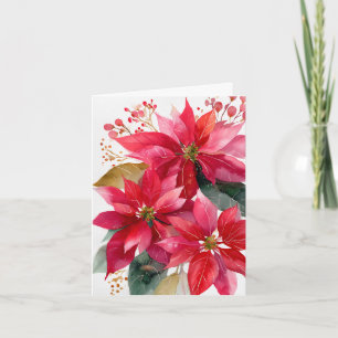 Cartão De Festividades Desenho de Férias de Natal Poinsettia Alegre