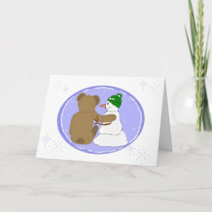 Cartão De Festividades Desenho de Inverno da Amizade
