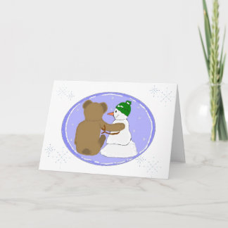 Cartão De Festividades Desenho de Inverno da Amizade