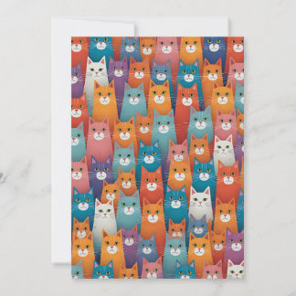 Cartão De Festividades desenho de padrão de gato