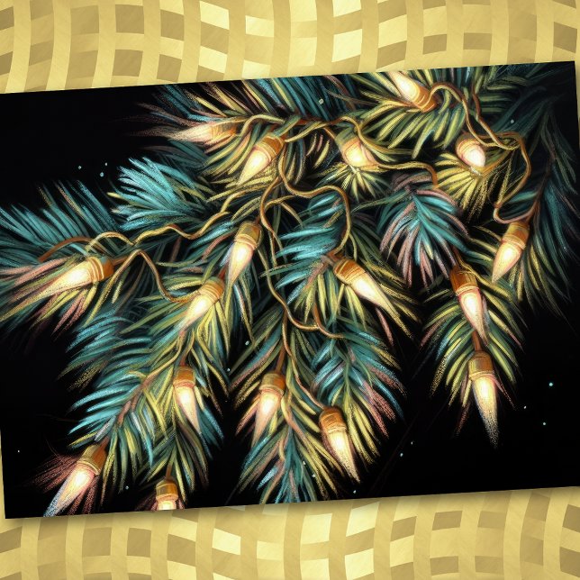 Cartão De Festividades Desenho de Pastel Duro de Luz de Natal (Criador carregado)