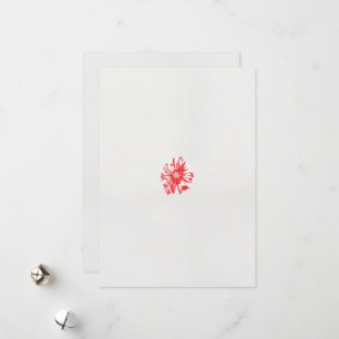 Cartão De Festividades desenho de uma flor vermelha sobre fundo branco