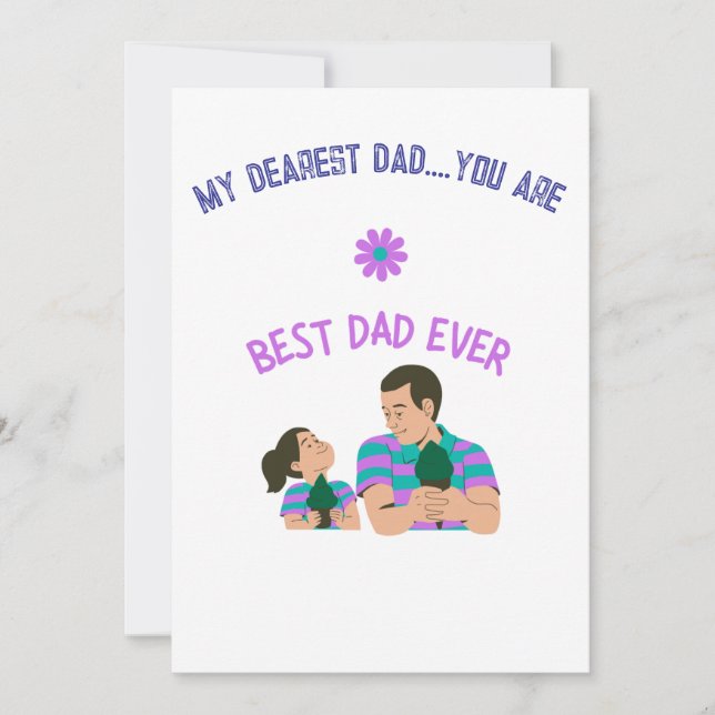 Cartão De Festividades Desenho divertido de sorvete para pai e filha (Frente)