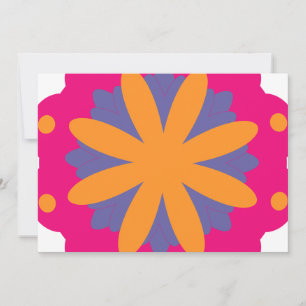 Cartão De Festividades Desenho Floral Geométrico Ousado