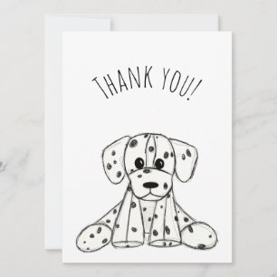 Cartão De Festividades Desenho simples de um cão dalmata preto