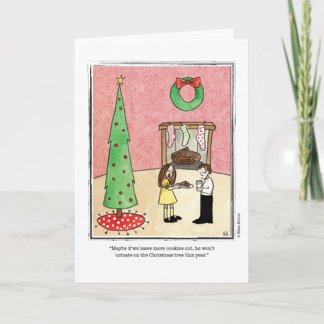 Cartão De Festividades Desenhos animados do NATAL por Ellen Elliott (Frente)