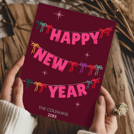 Cartão De Festividades Desenhos rabiscados à mão ano novo feliz cumprimen