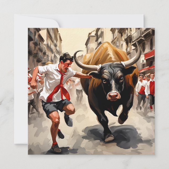 Cartão De Festividades Desfile de San Fermin na Espanha (Frente)
