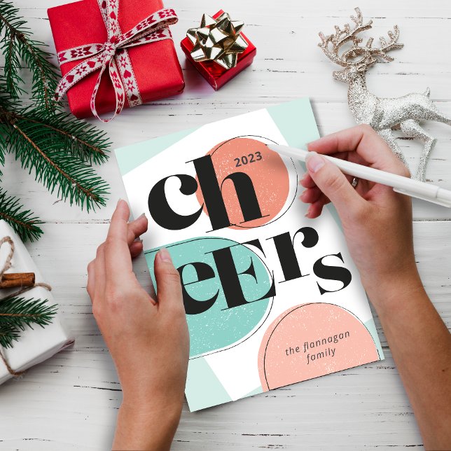 Cartão De Festividades Design abstrato de animação de ano novo (Criador carregado)