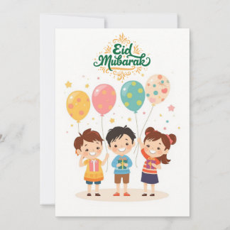 Cartão De Festividades Design Alegre de Eid al-Fitr