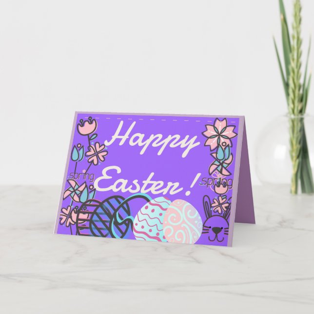 Cartão De Festividades Design da placa páscoa (Frente)