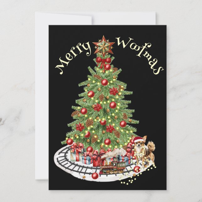 Cartão De Festividades Design de Cachorro de Woofmas feliz - Chihuahua (Frente)