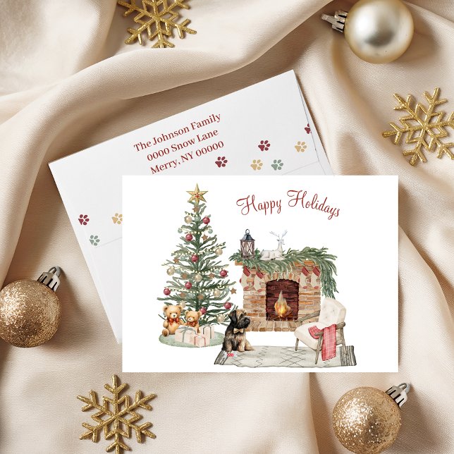 Cartão De Festividades Design de Cachorro Feliz para o Pawlidays - Briard (Criador carregado)