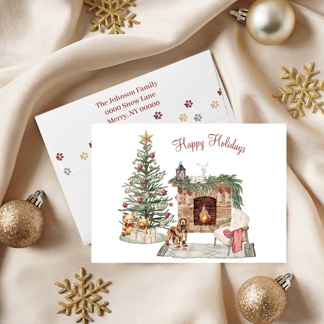 Cartão De Festividades Design de Cachorro Feliz Pawlidays - Cocker Spanie (Criador carregado)