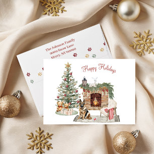 Cartão De Festividades Design de Cachorro Feliz Pawlidays - German shephe