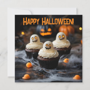 Cartão De Festividades Design de cupcakes assustadores de Halloween