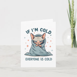 Cartão De Festividades Design de desenho animado de humor frio com gato S