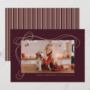 Cartão De Festividades design de fita de laço duplo Natal foto