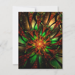 Cartão De Festividades design de flor fractal abstrato.