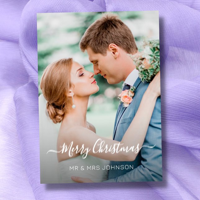 Cartão De Festividades Design de Foto Lado 2 do Script Elegante Natal (Criador carregado)