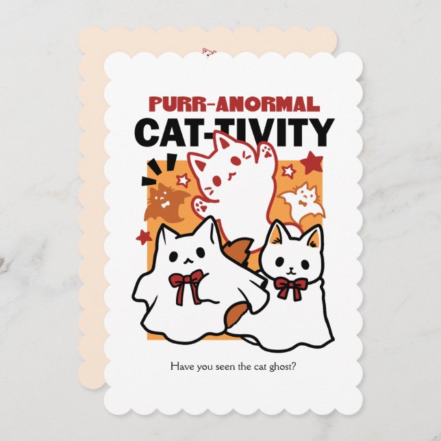 Cartão De Festividades Design de gato de Halloween fofo da atividade feli (Frente/Verso)