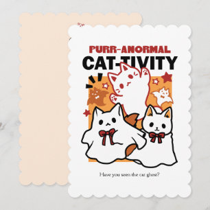 Cartão De Festividades Design de gato de Halloween fofo Purr-anormal Cat-