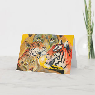Cartão De Festividades Design de grandes felinos