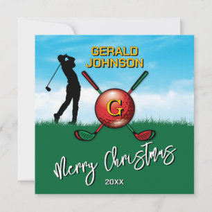 Cartão De Festividades Design de Monograma de Natal Personalizado para Go